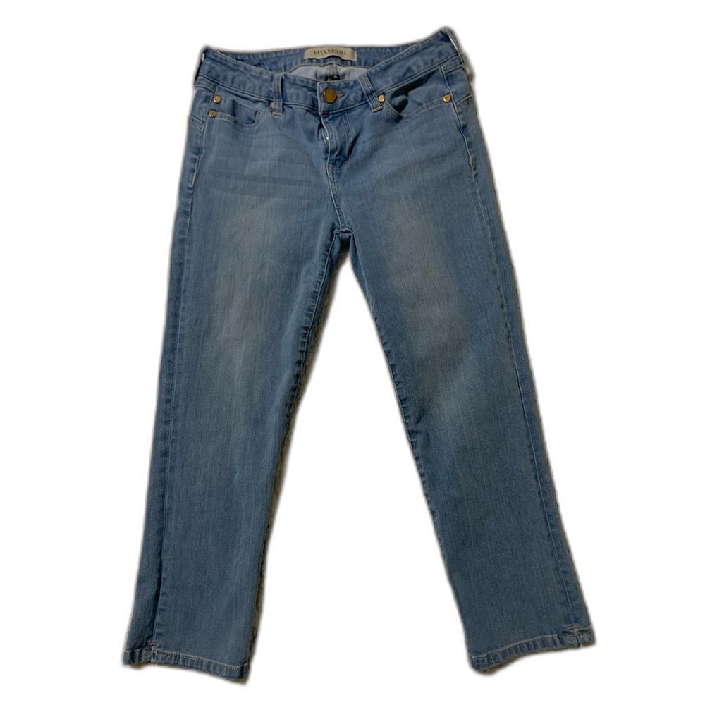 LIVERPOOL JEANS CO Shaping & Slimming 4-Way Stretch Denim Capri Size 2  #571